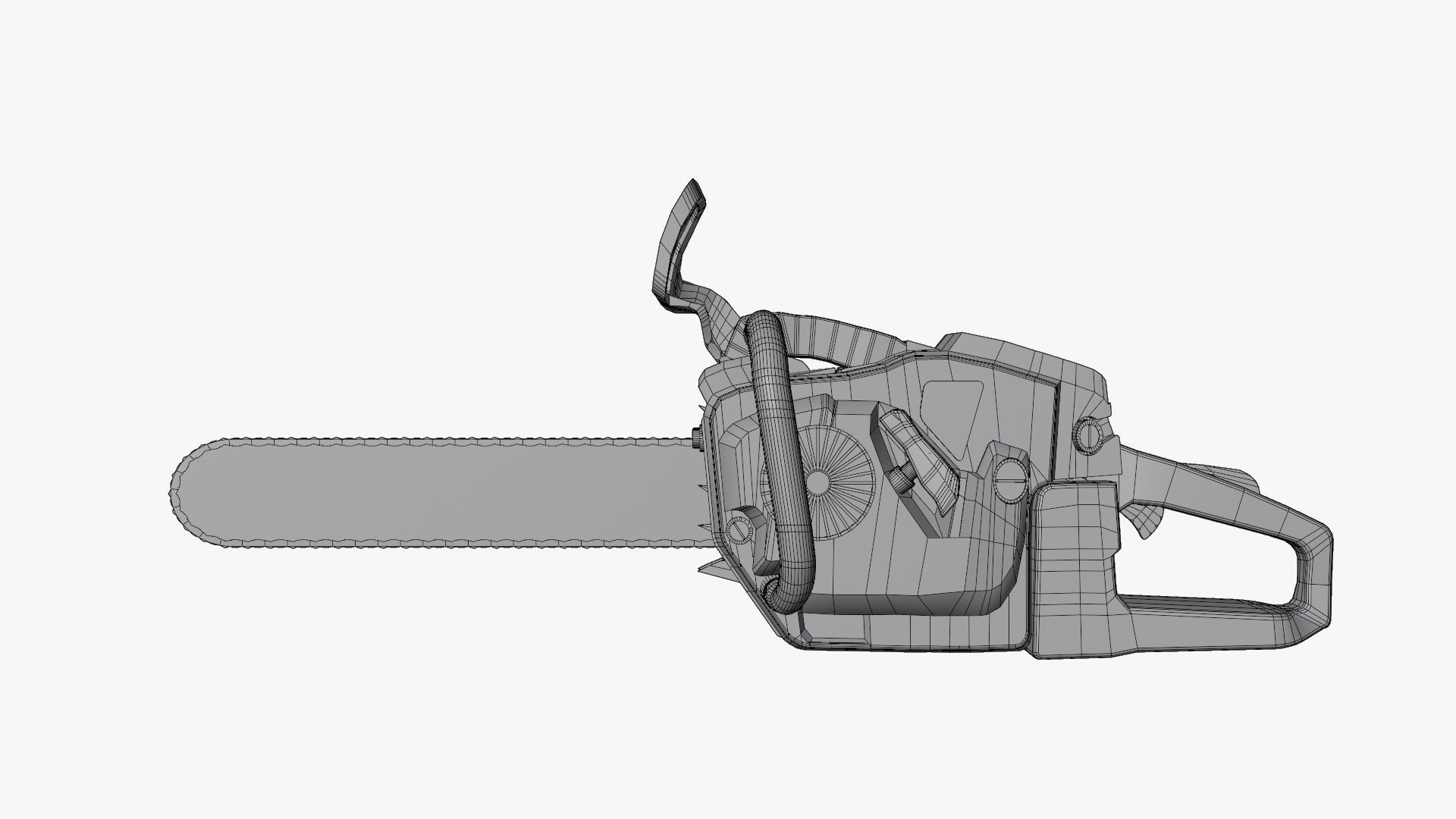 Chainsaw Low-poly 3D model_3