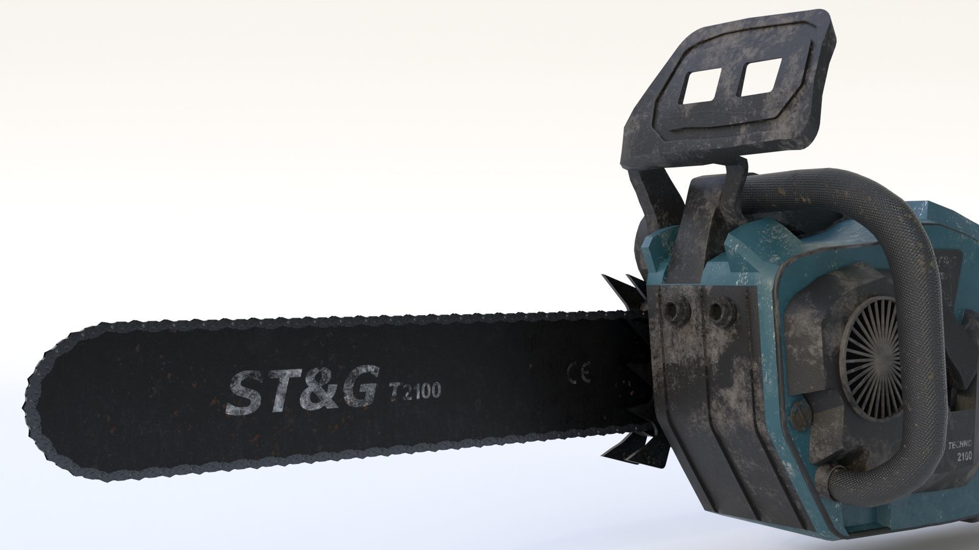Chainsaw Low-poly 3D model_13