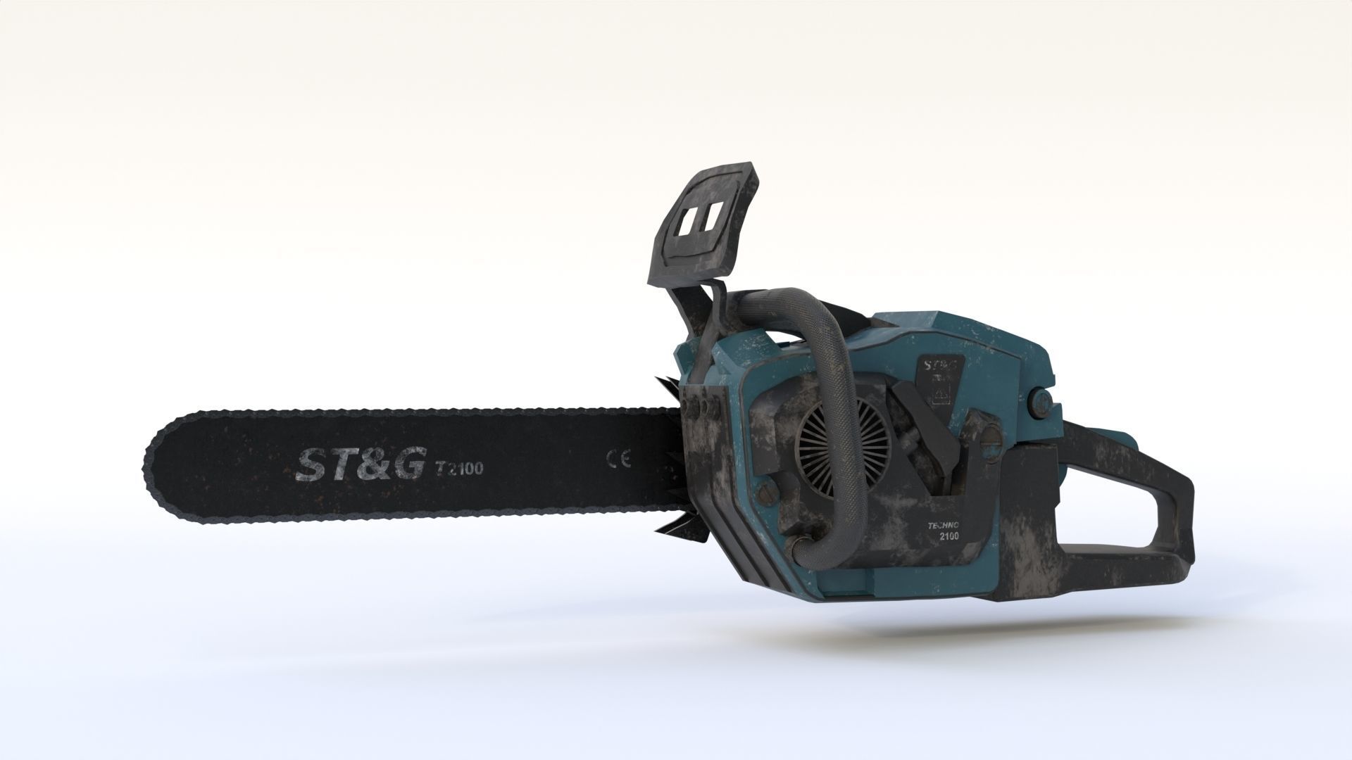 Chainsaw Low-poly 3D model_14