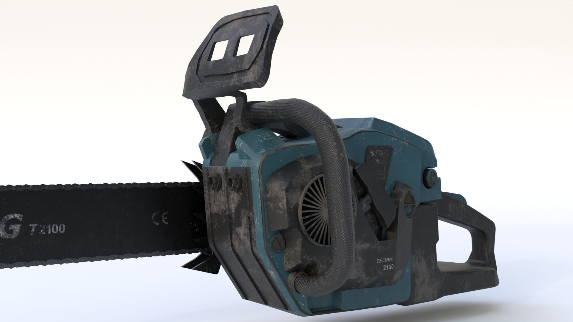 Chainsaw Low-poly 3D model_12