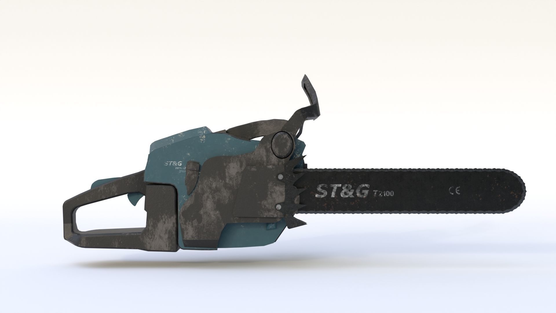 Chainsaw Low-poly 3D model_6