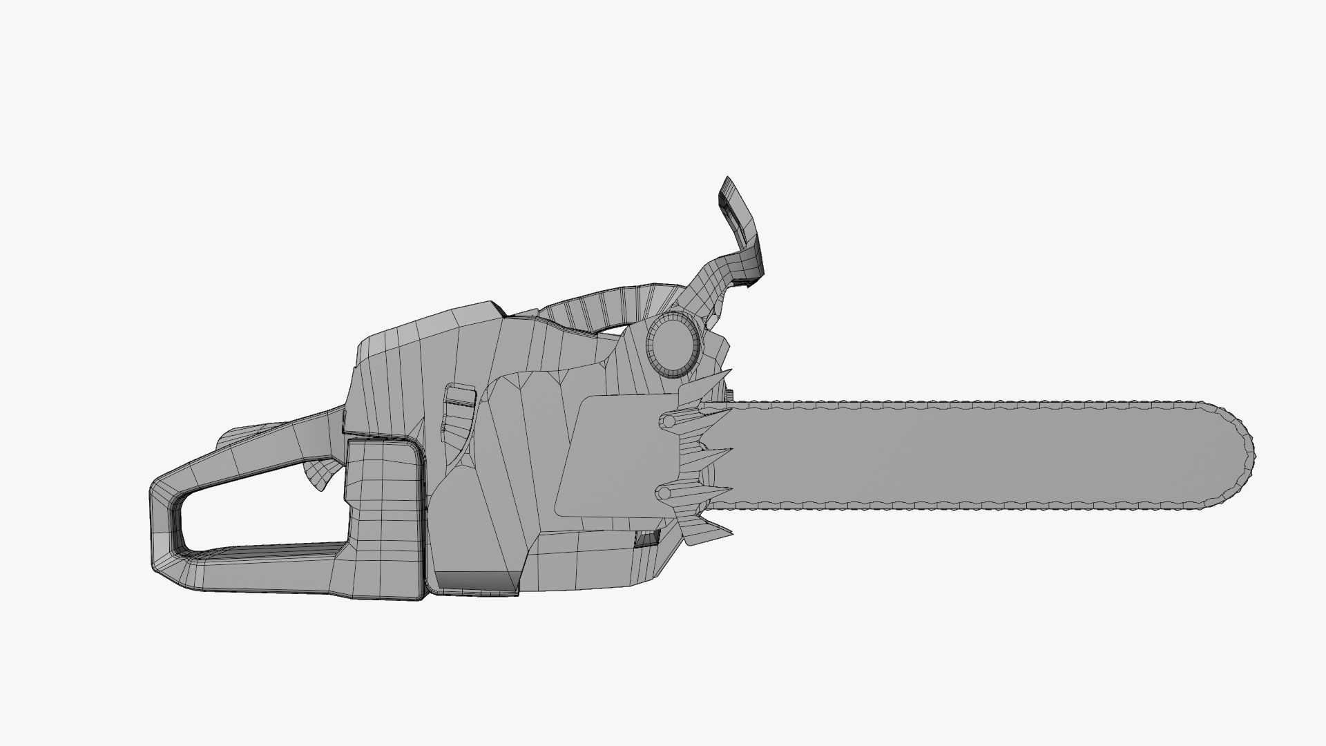 Chainsaw Low-poly 3D model_7