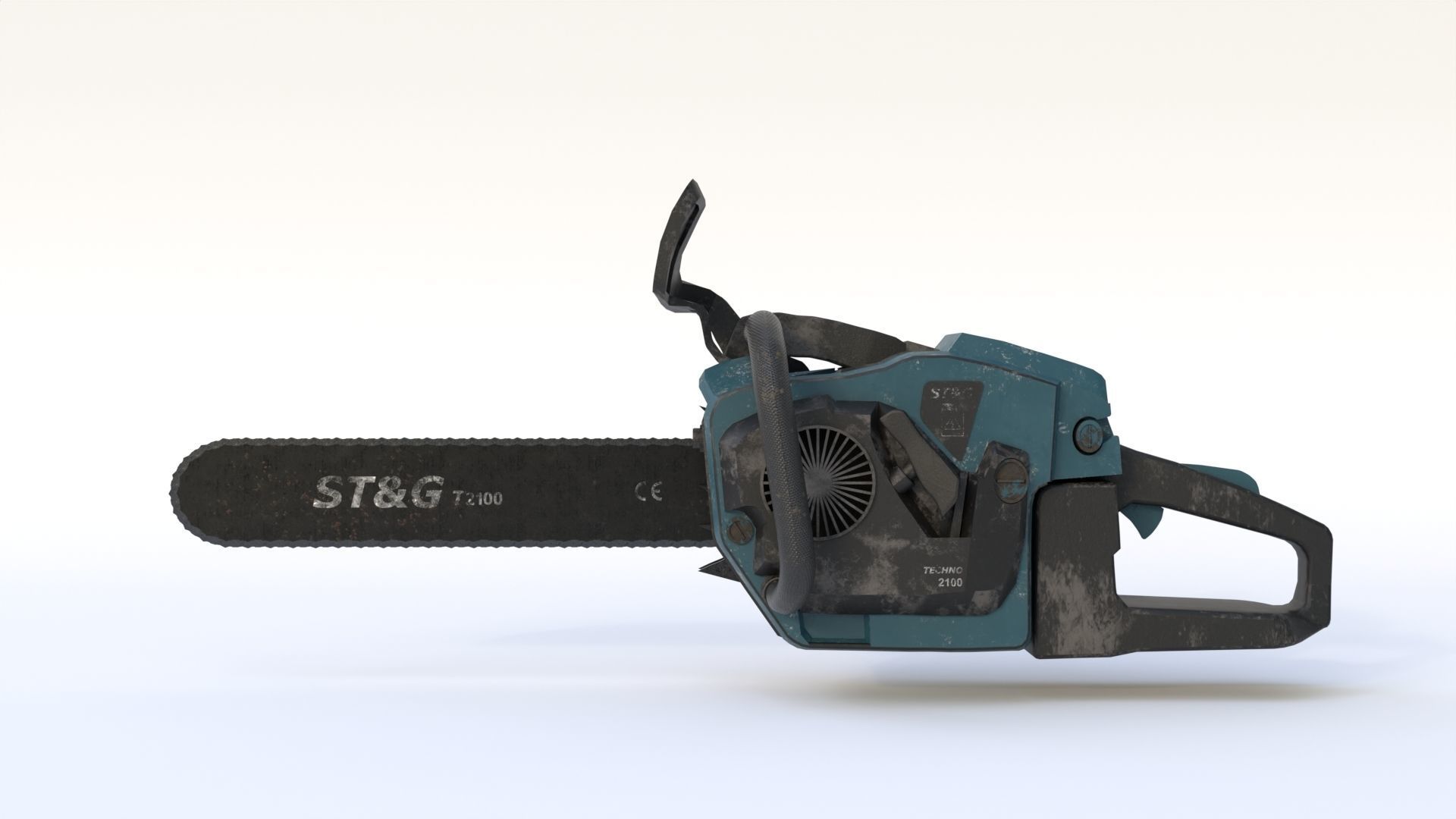 Chainsaw Low-poly 3D model_2