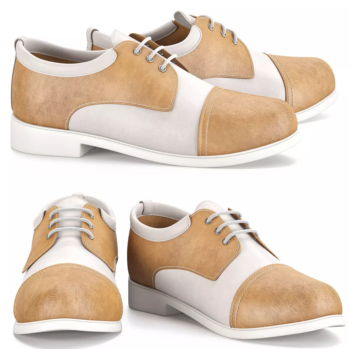 Shoe low poly oxford shoes Low-poly 3D model