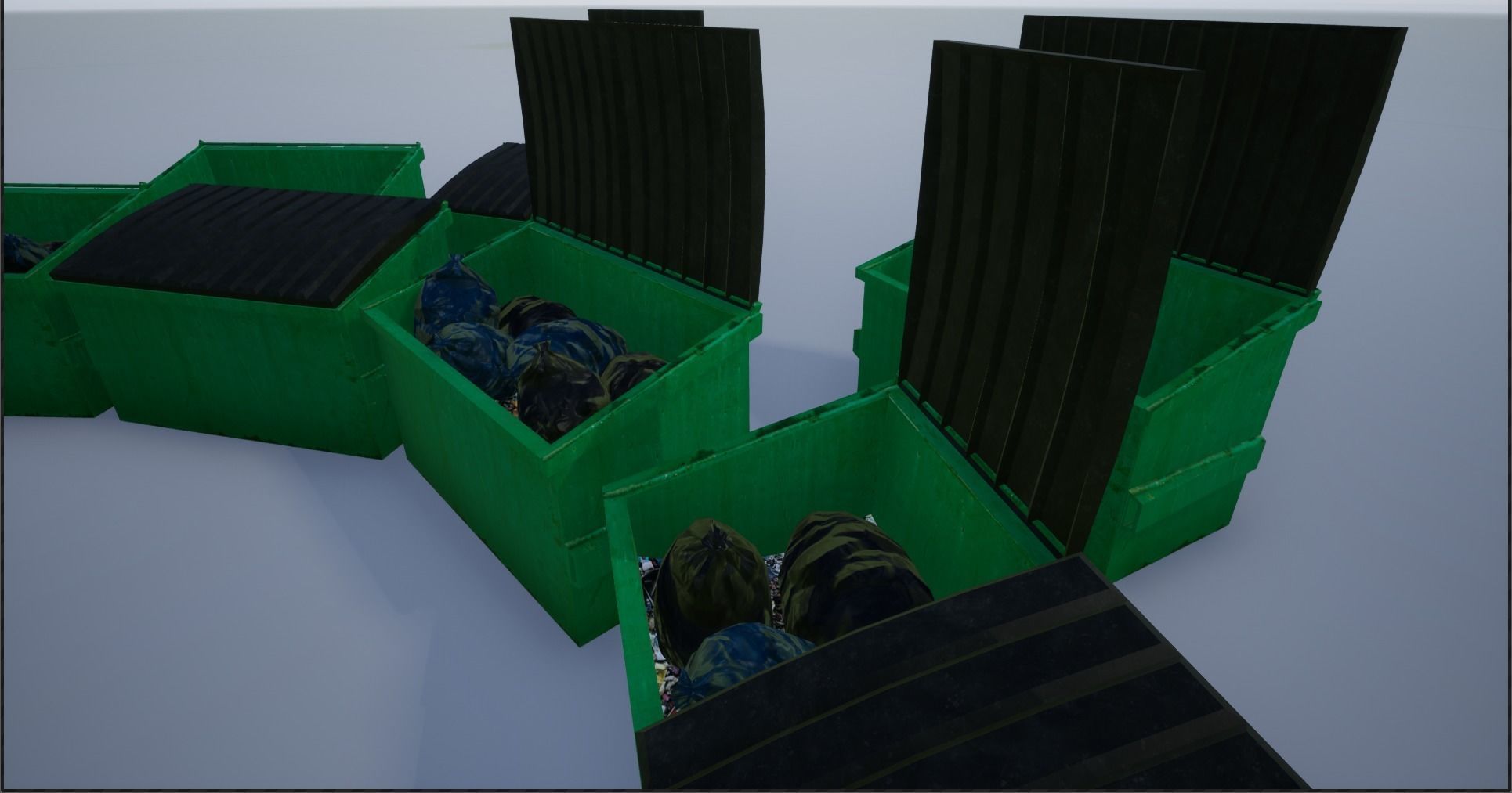 Garbage-Trash Containers-Dumpster Low-poly 3D model_4