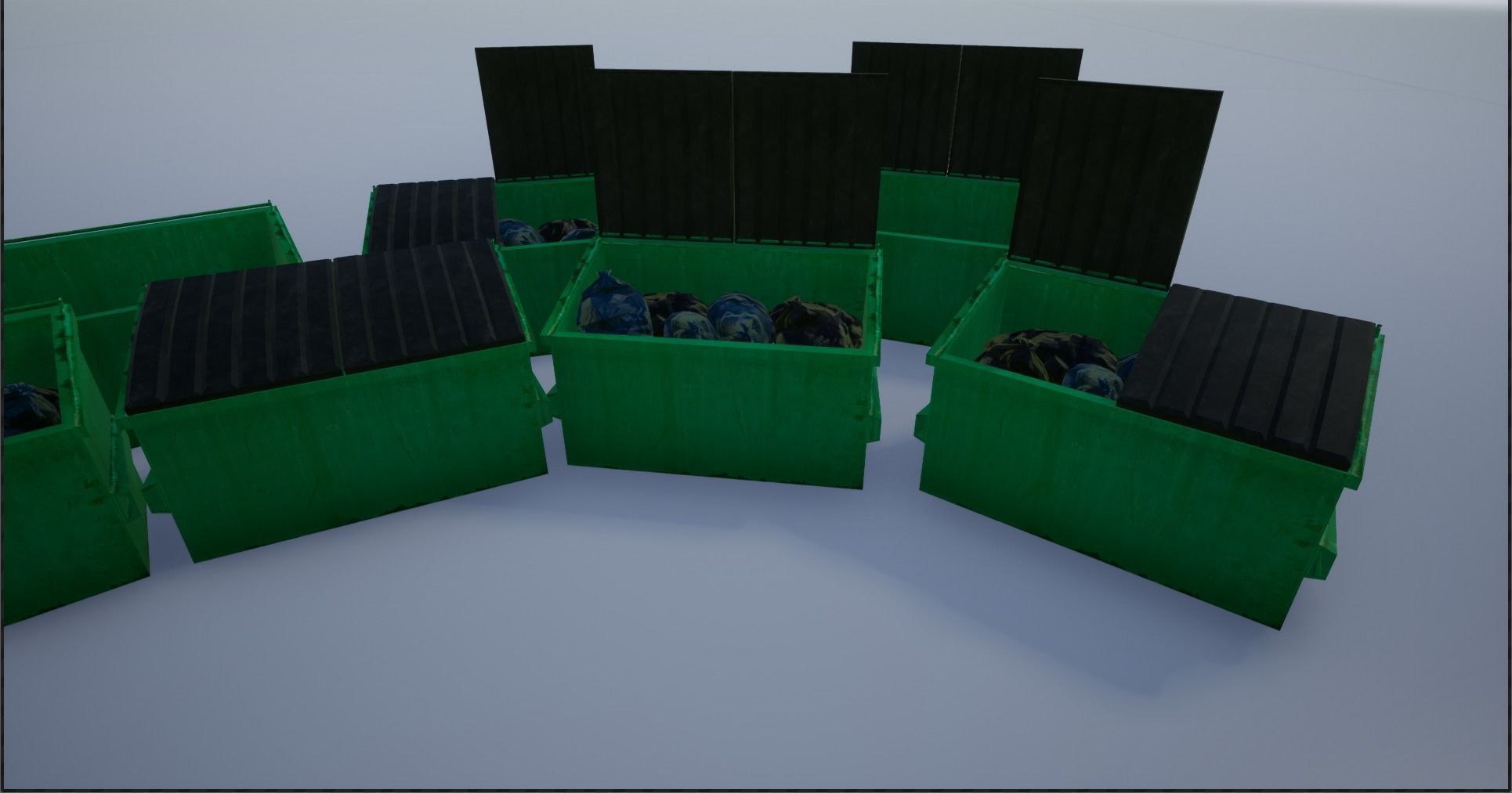 Garbage-Trash Containers-Dumpster Low-poly 3D model_7