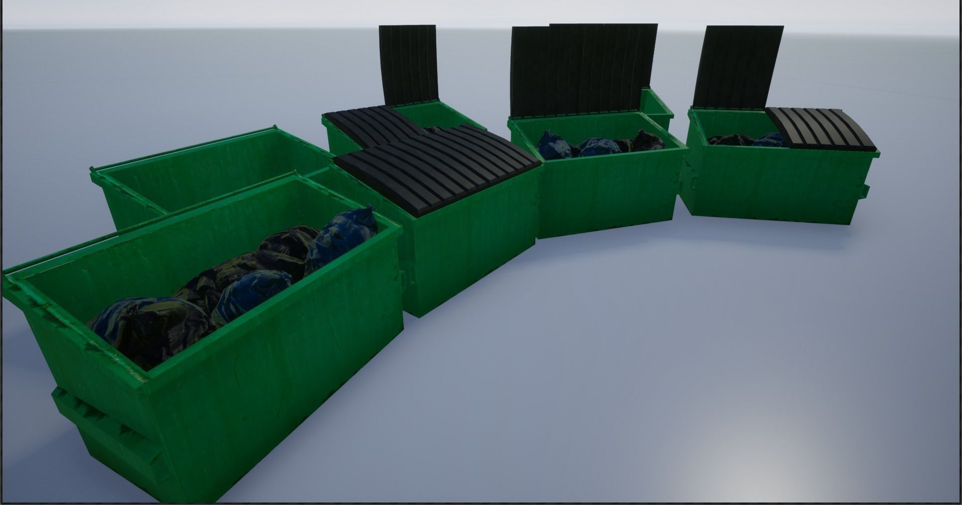 Garbage-Trash Containers-Dumpster Low-poly 3D model_1