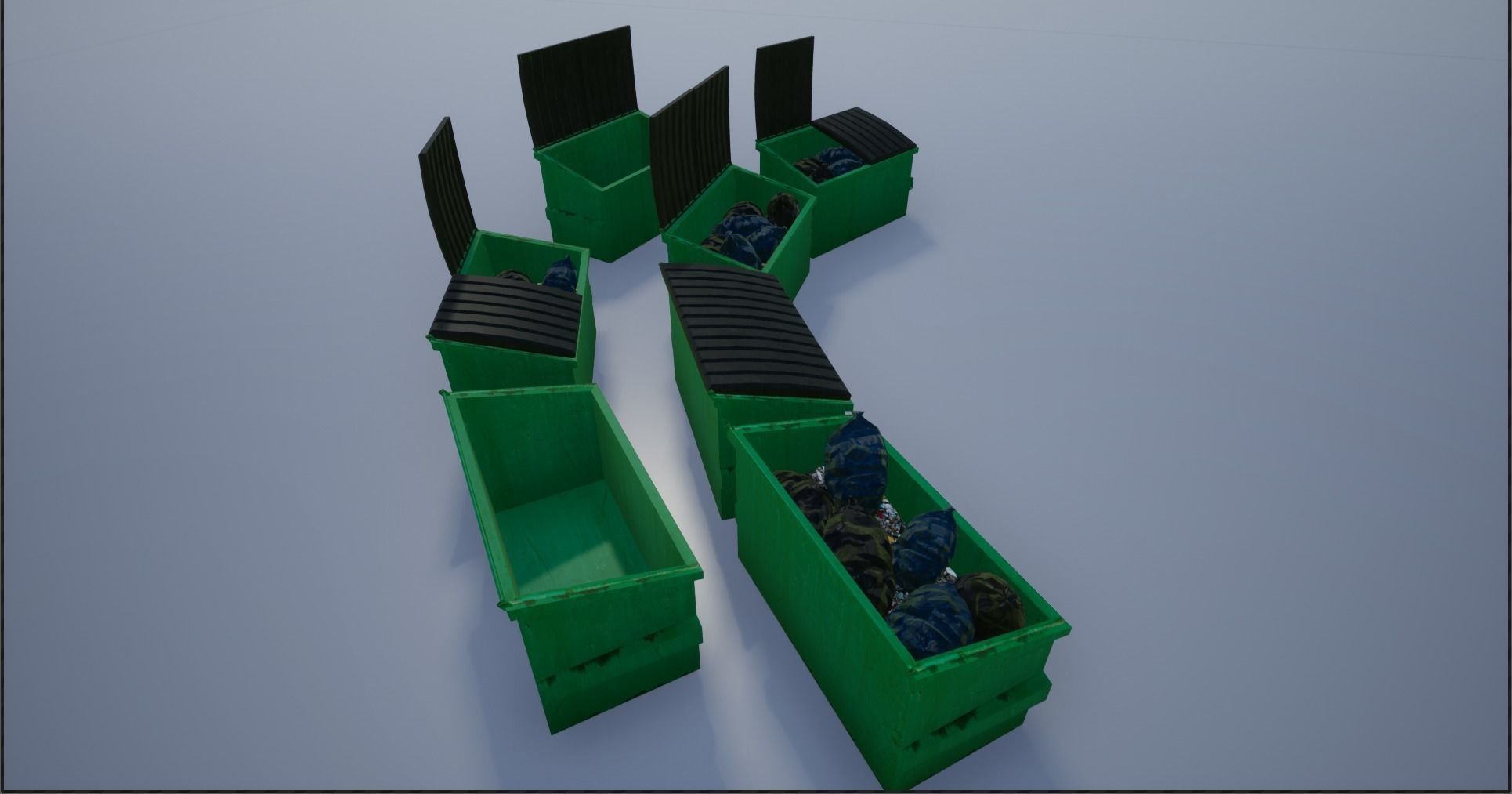 Garbage-Trash Containers-Dumpster Low-poly 3D model_6