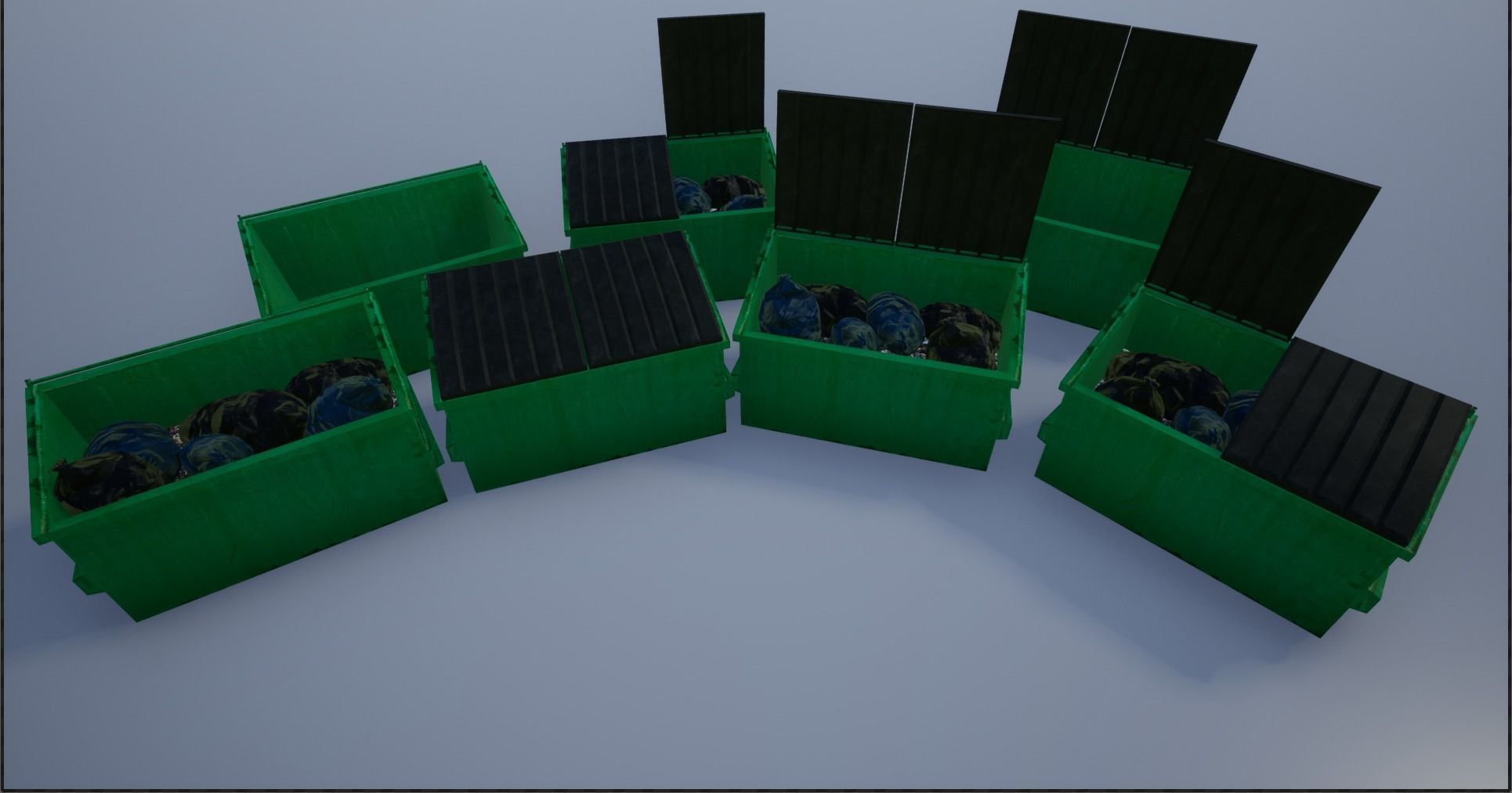 Garbage-Trash Containers-Dumpster Low-poly 3D model_5