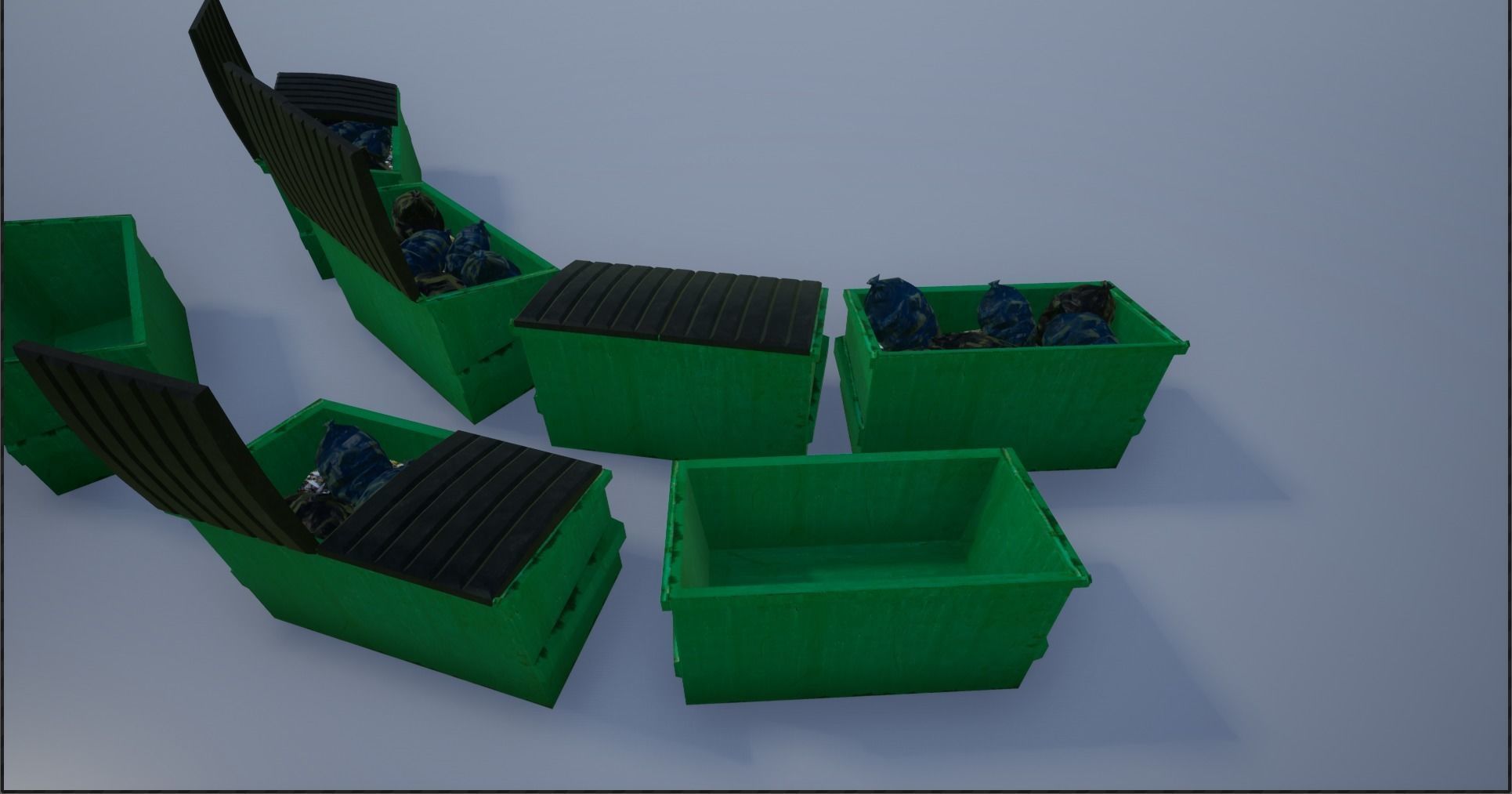 Garbage-Trash Containers-Dumpster Low-poly 3D model_8