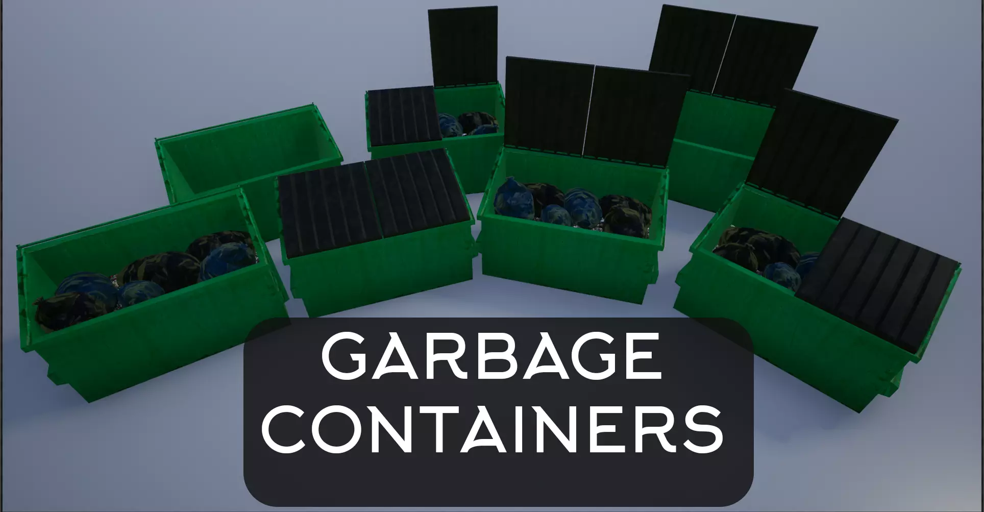 Garbage-Trash Containers-Dumpster Low-poly 3D model_0