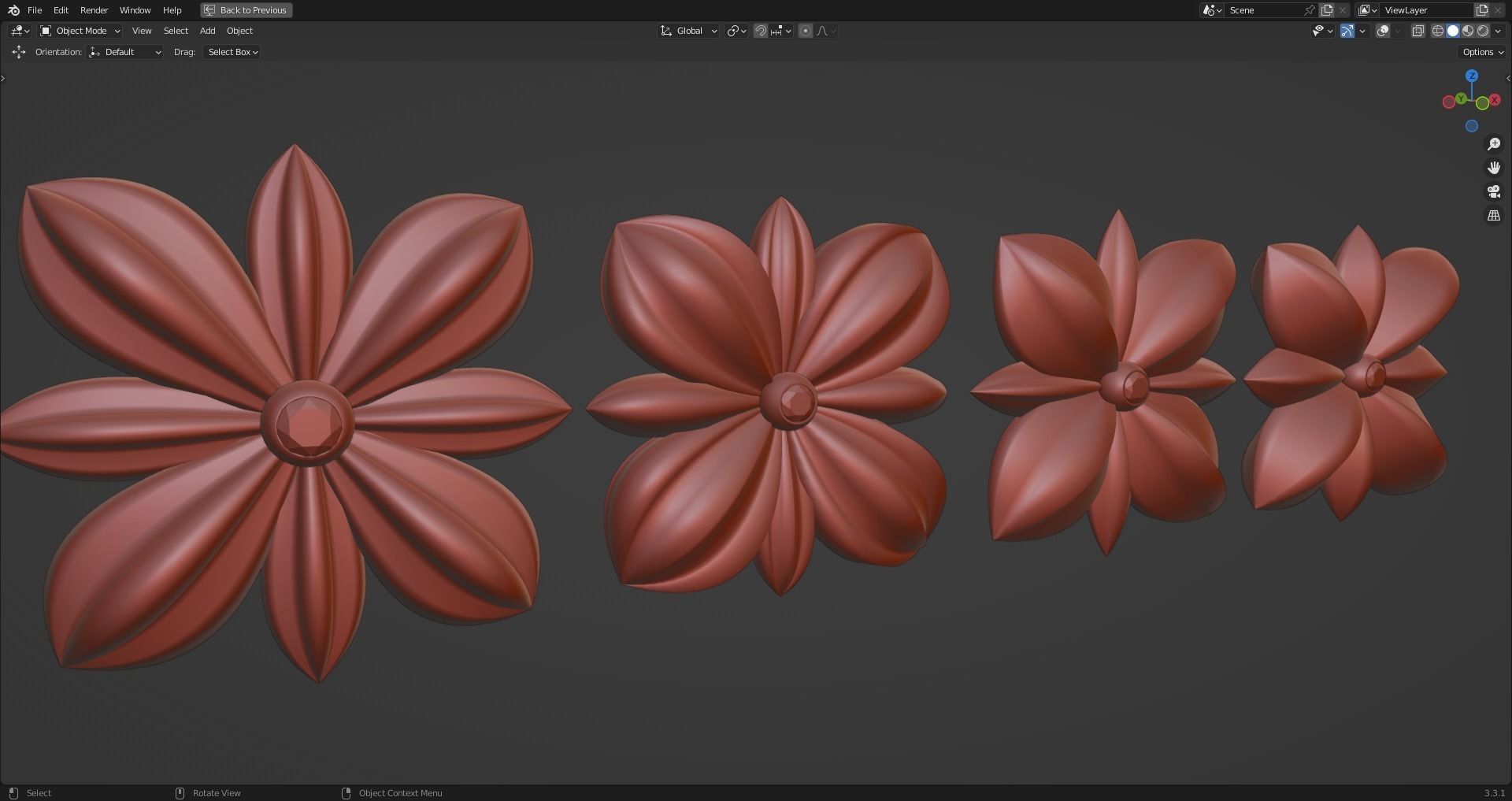 ORNAMENT flower 3D model_4