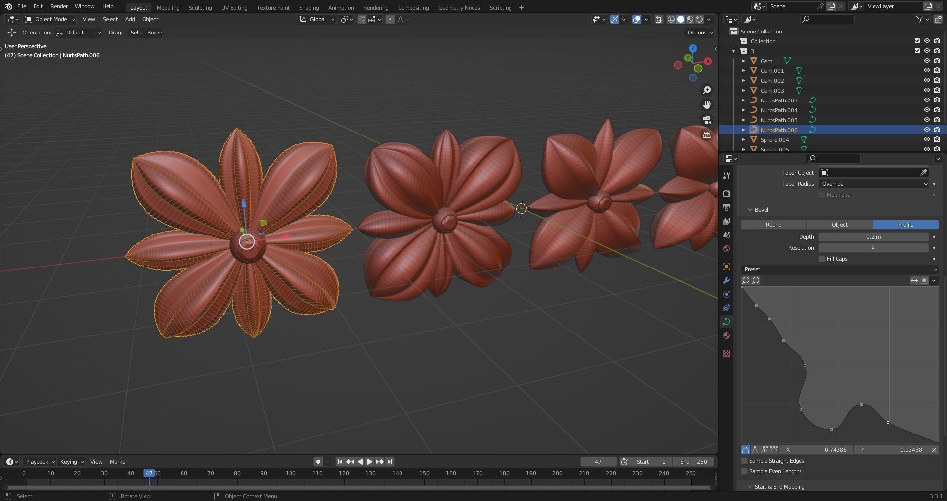 ORNAMENT flower 3D model_2