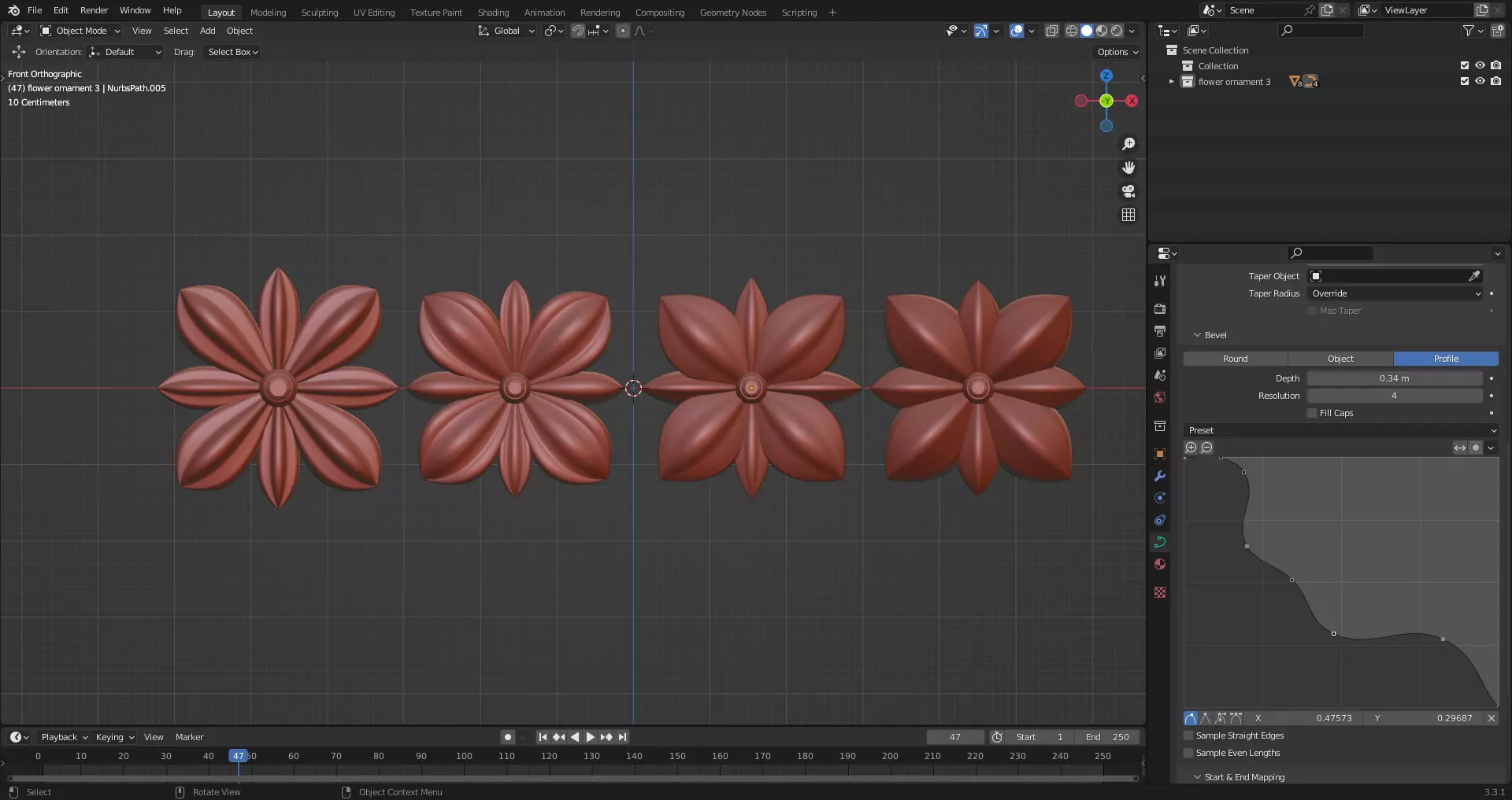 ORNAMENT flower 3D model_0