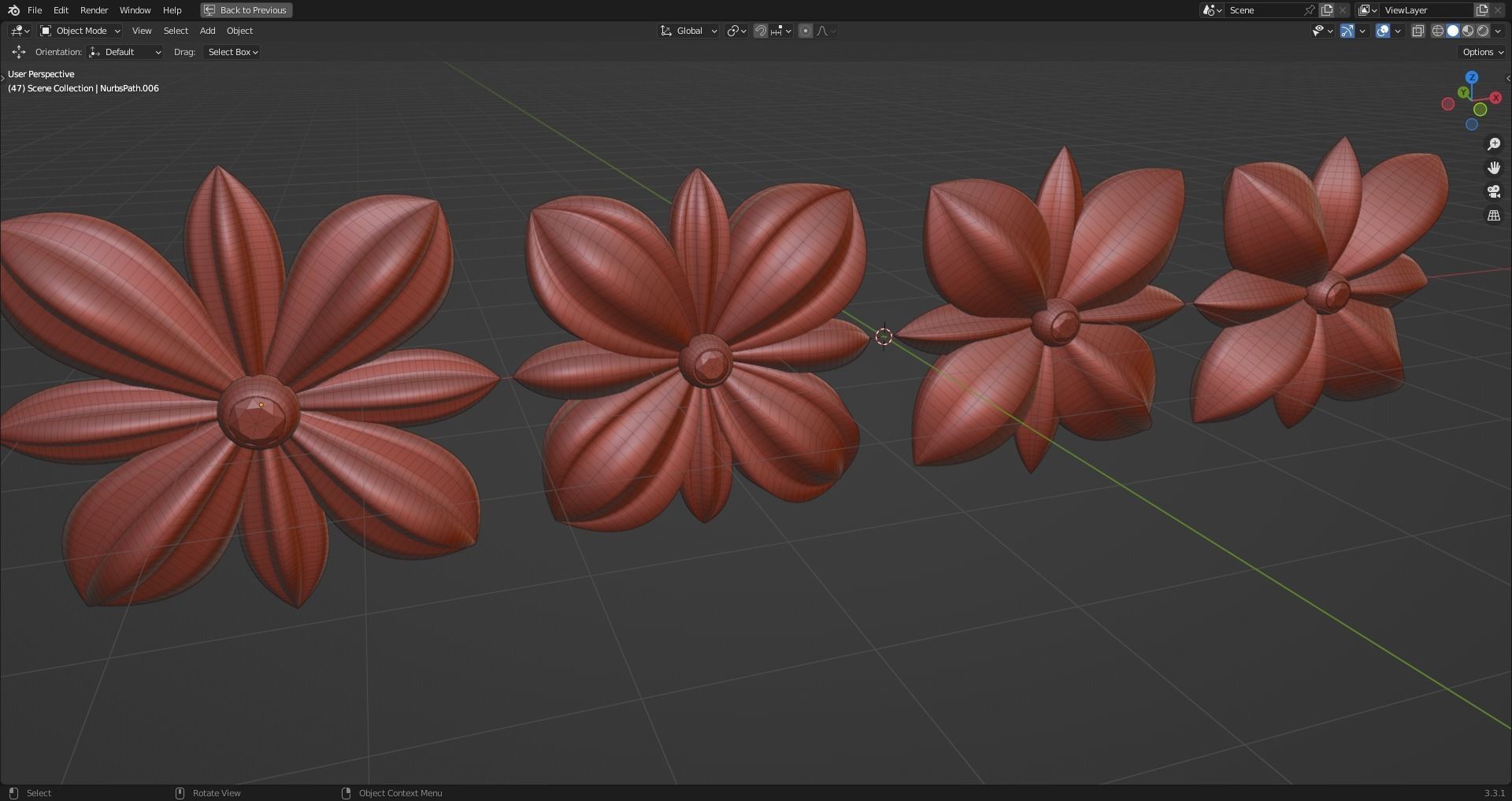 ORNAMENT flower 3D model_3