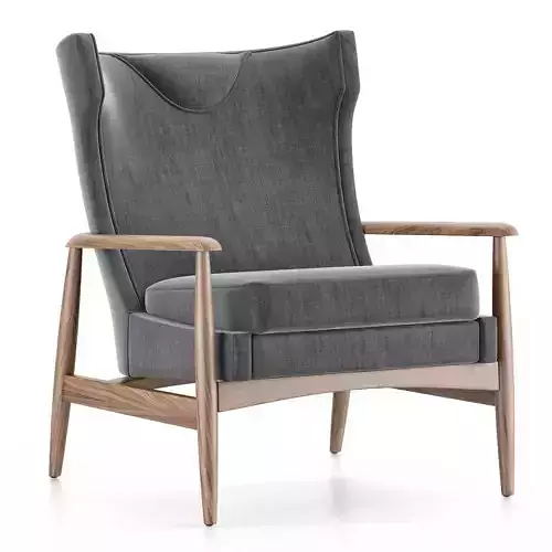 Lawrence Peabody Wing Chair for Craft Associates Low-poly 3D model