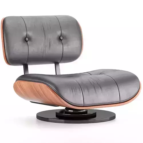 Retro Tone Swivel Chair White Mid Century Style Low-poly 3D model