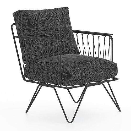 Croisette Armchair Low-poly 3D model 3