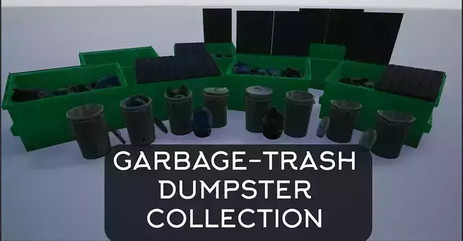 Garbage-Trash-Dumpster Collection two buckets 