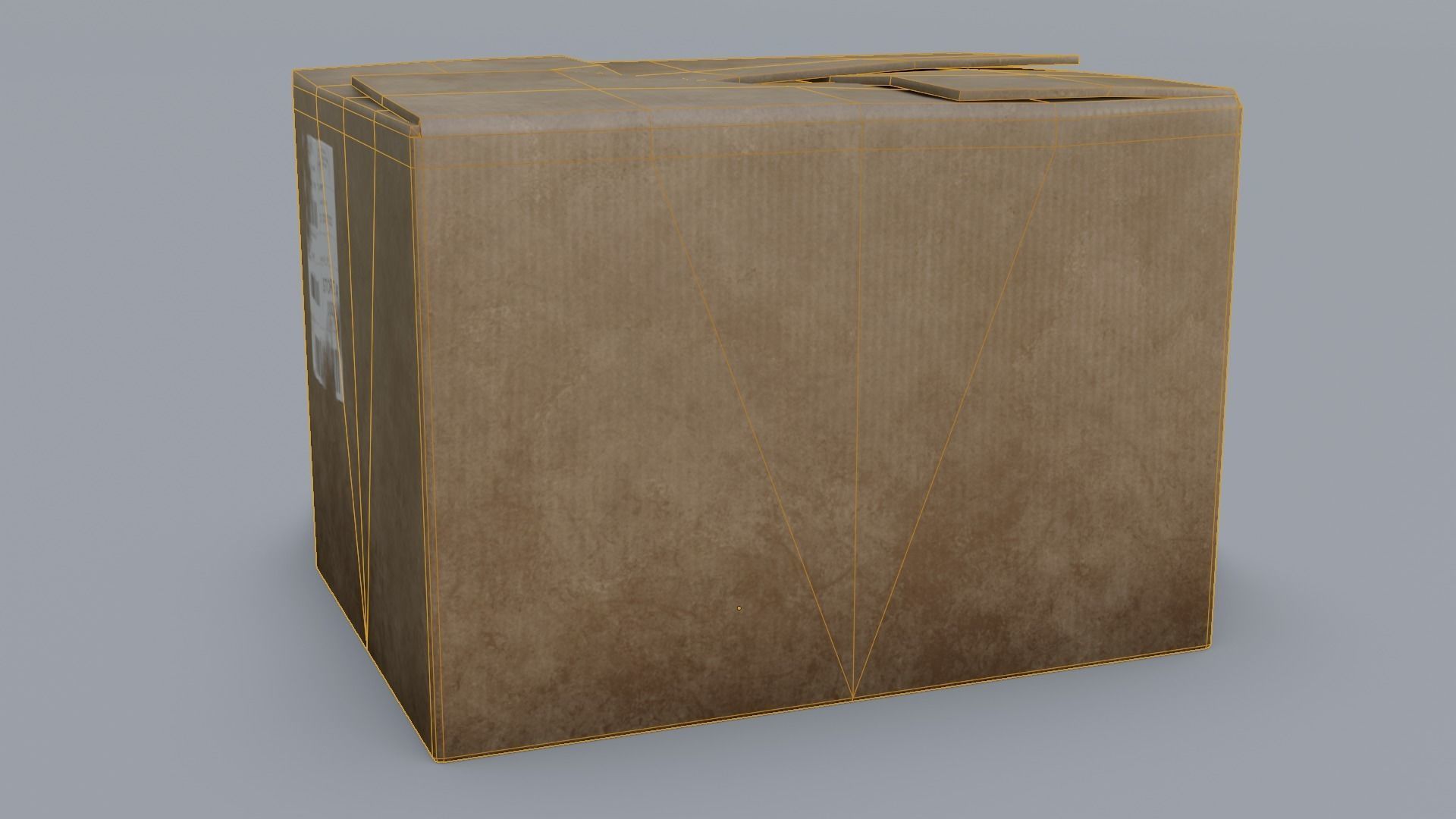 Simple Cardboard Low-poly 3D model_5