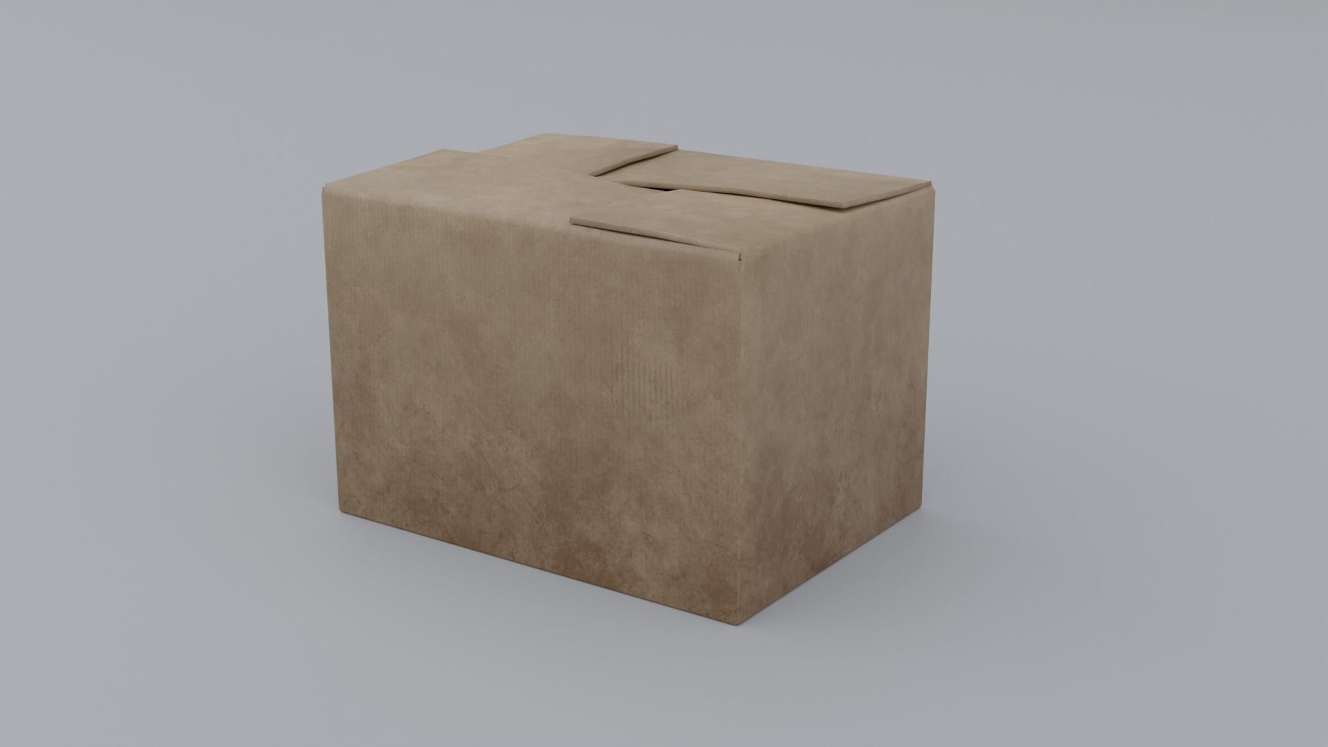 Simple Cardboard Low-poly 3D model_1