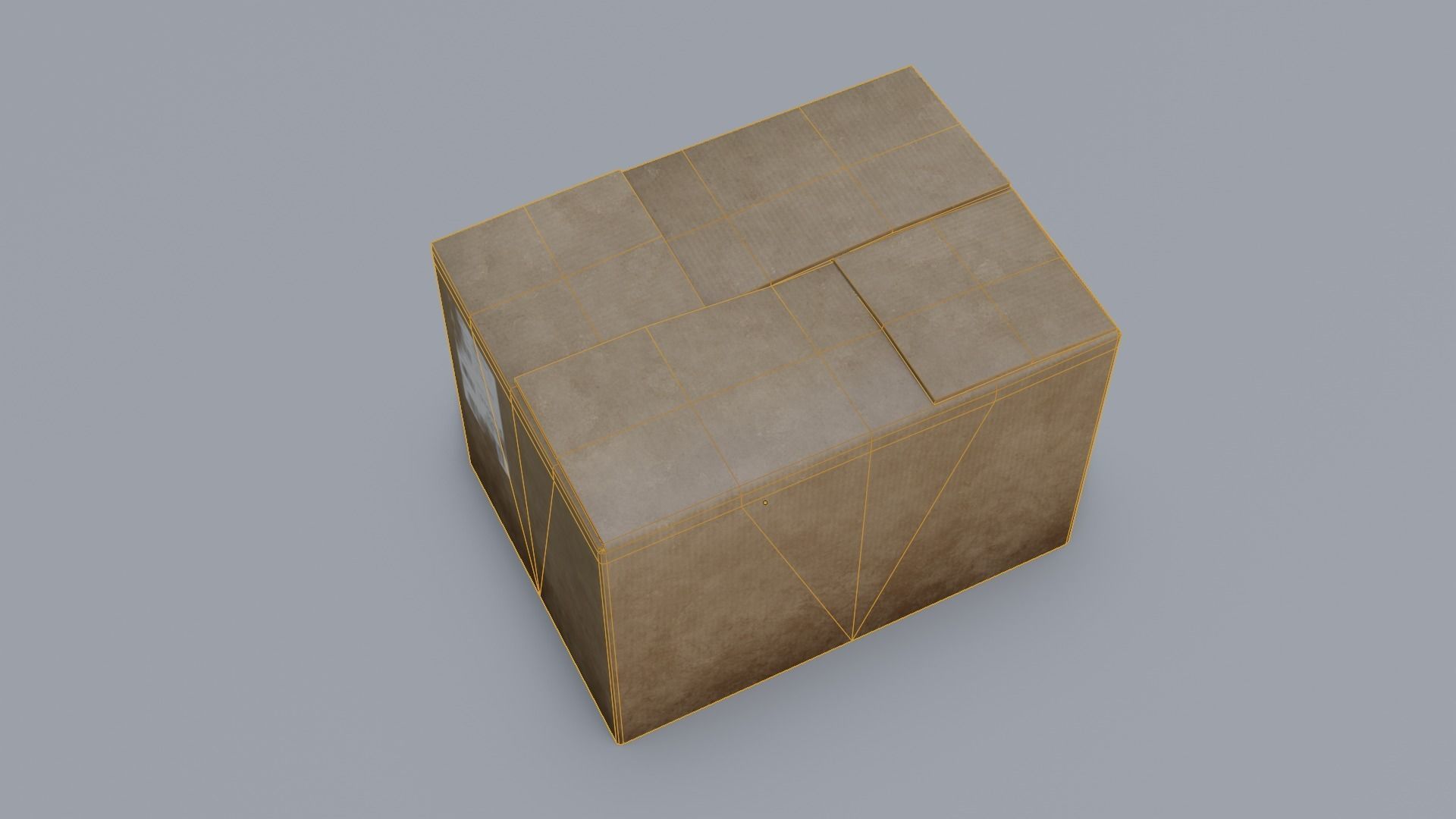 Simple Cardboard Low-poly 3D model_3