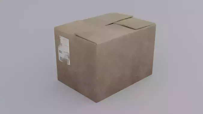 Simple Cardboard Low-poly 3D model