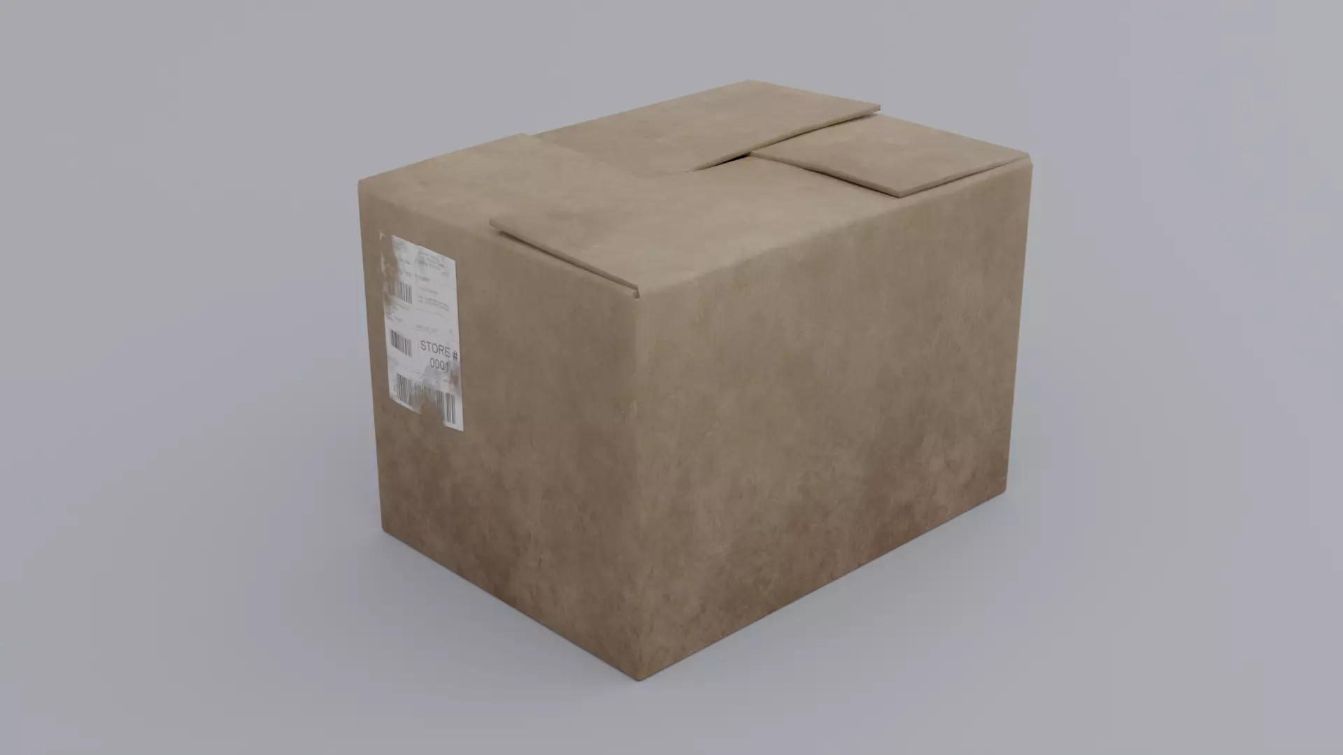Simple Cardboard Low-poly 3D model_0