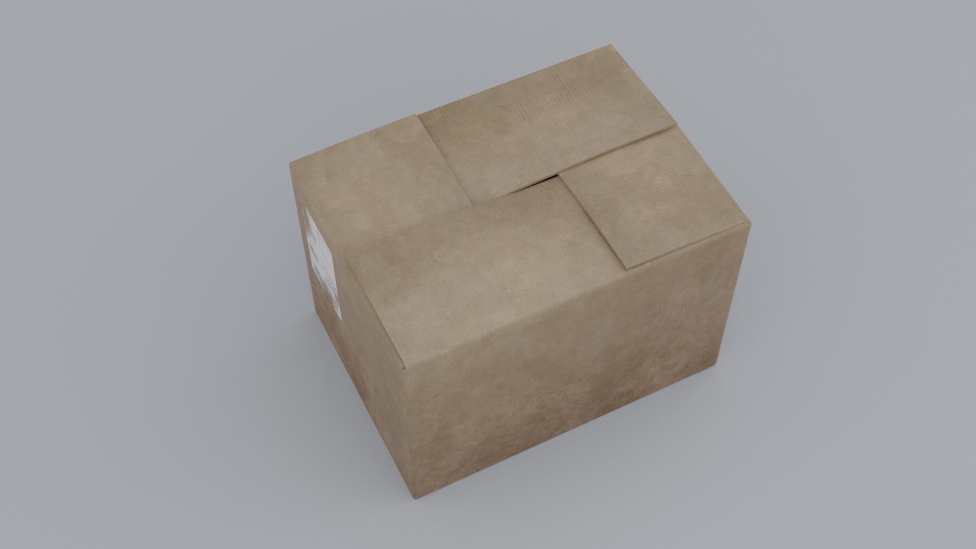 Simple Cardboard Low-poly 3D model_2