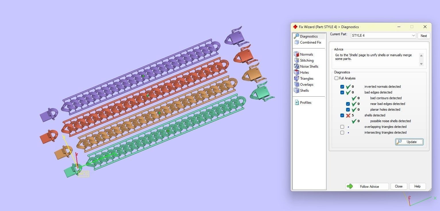 Hollow Cuban Bracelets Chain width 10 mm various Design 3D print model_14