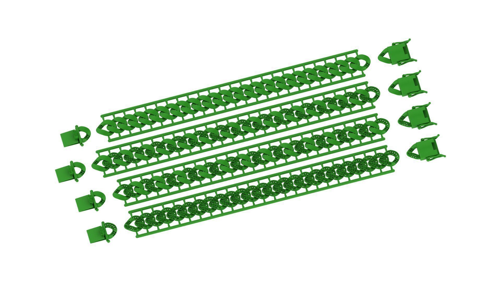 Hollow Cuban Bracelets Chain width 10 mm various Design 3D print model_10