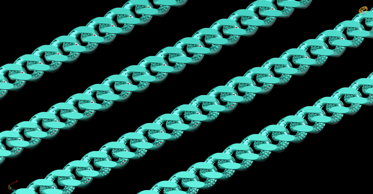 Hollow Cuban Bracelets Chain width 10 mm various Design 3D print model_5