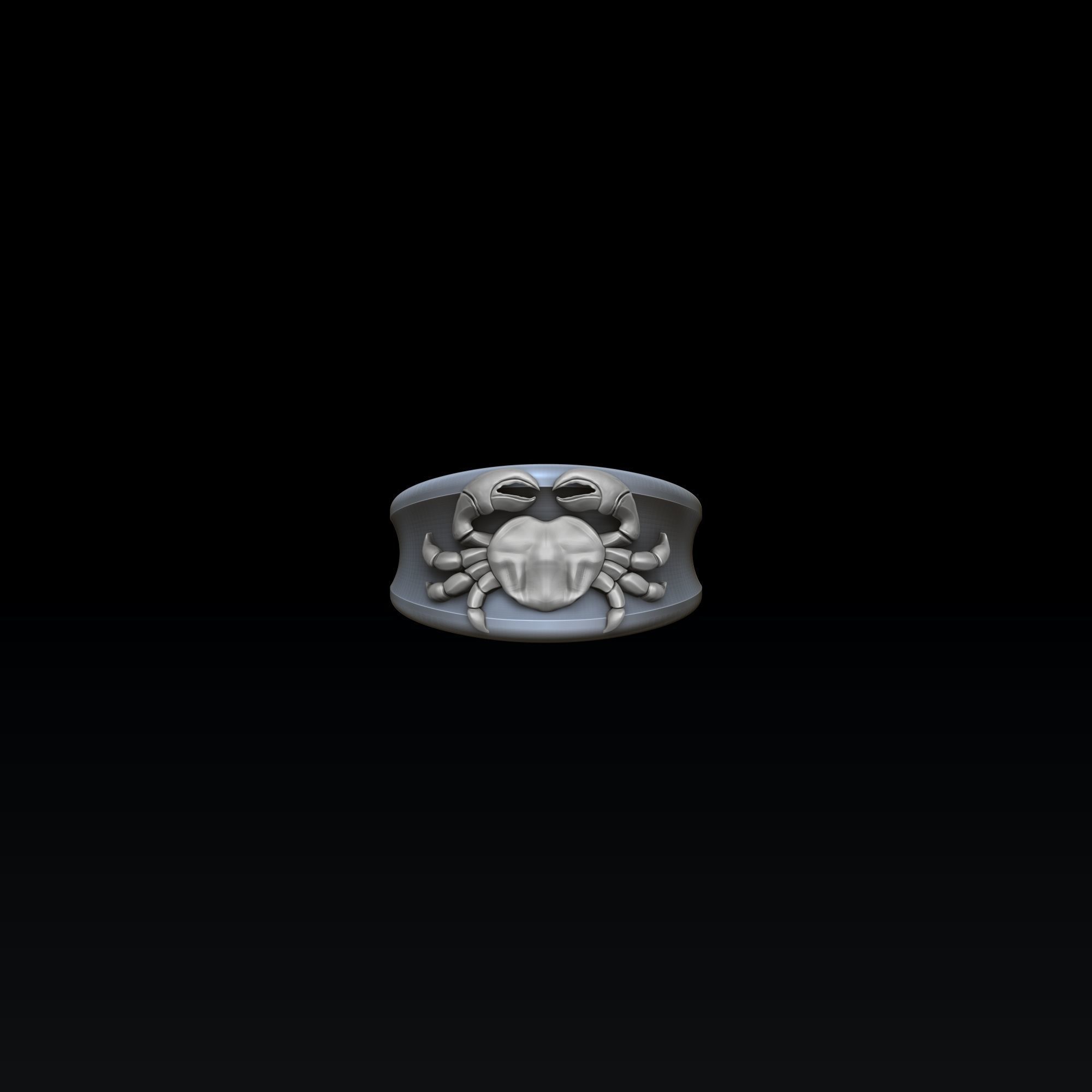 Zodiac Horoscope Cancer Ring 3D print model_1