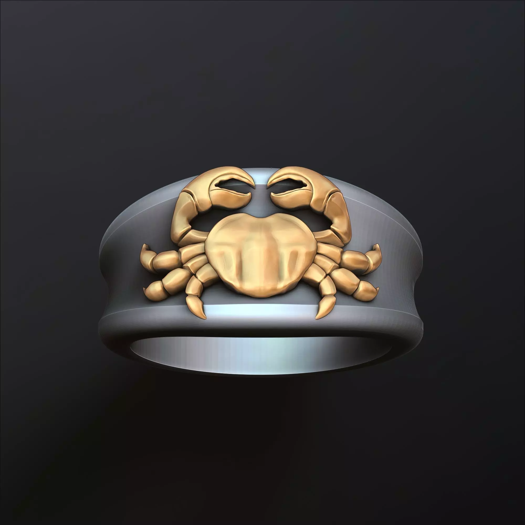 Zodiac Horoscope Cancer Ring 3D print model_0