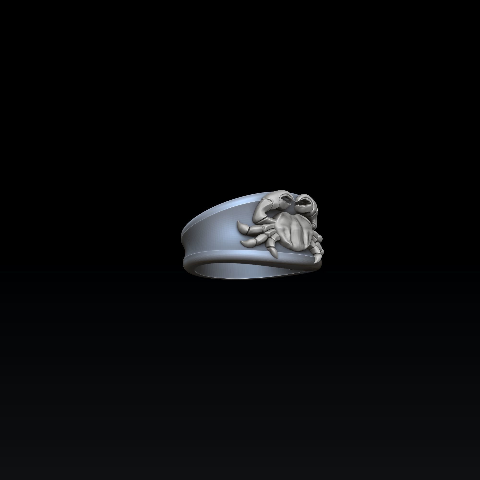 Zodiac Horoscope Cancer Ring 3D print model_2