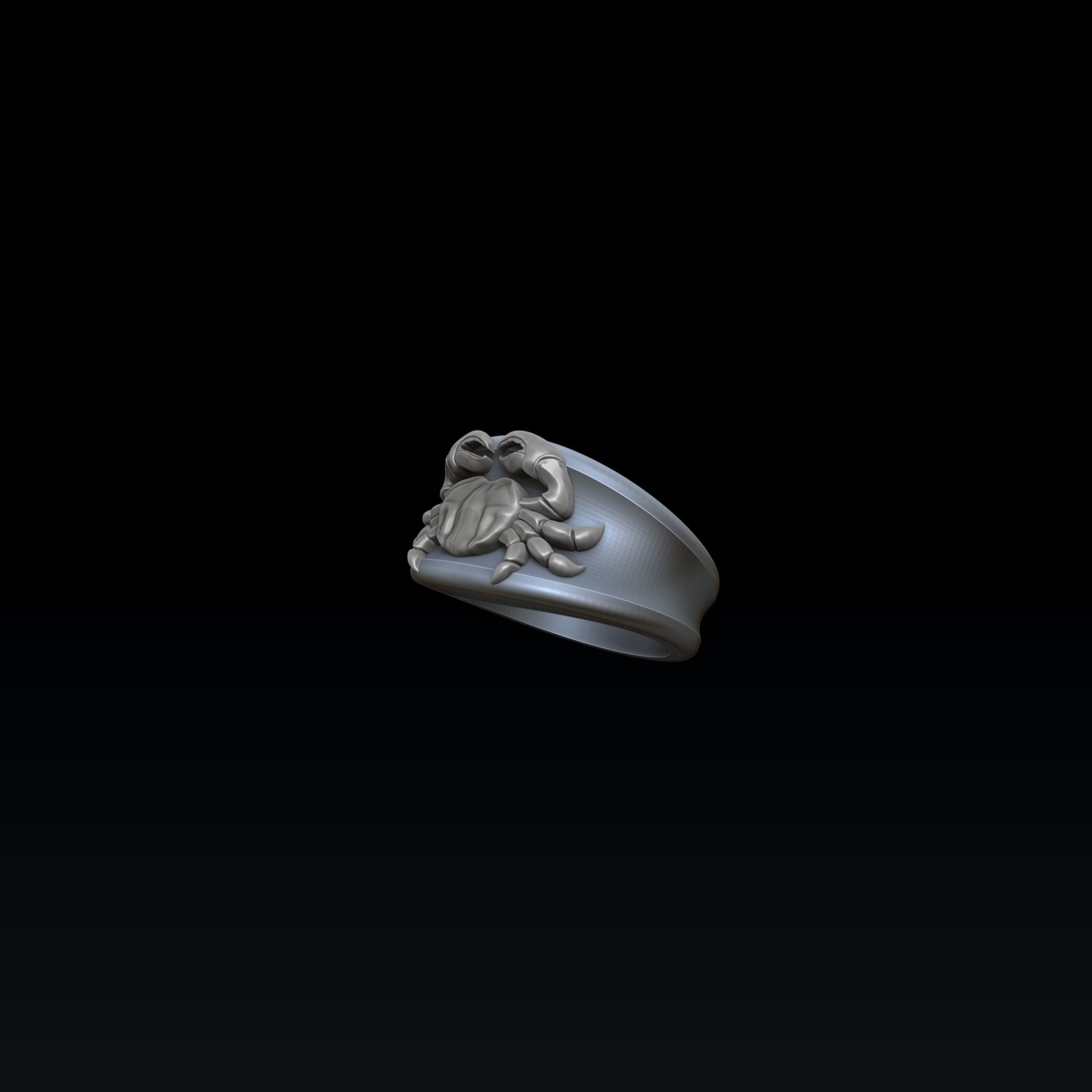 Zodiac Horoscope Cancer Ring 3D print model_4