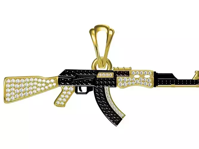 Ak 47 pandant 3D print model