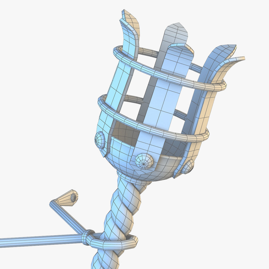 Medieval Torch Low-poly 3D model_6