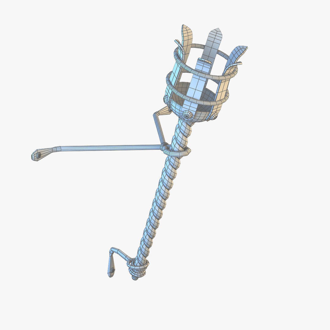 Medieval Torch Low-poly 3D model_8