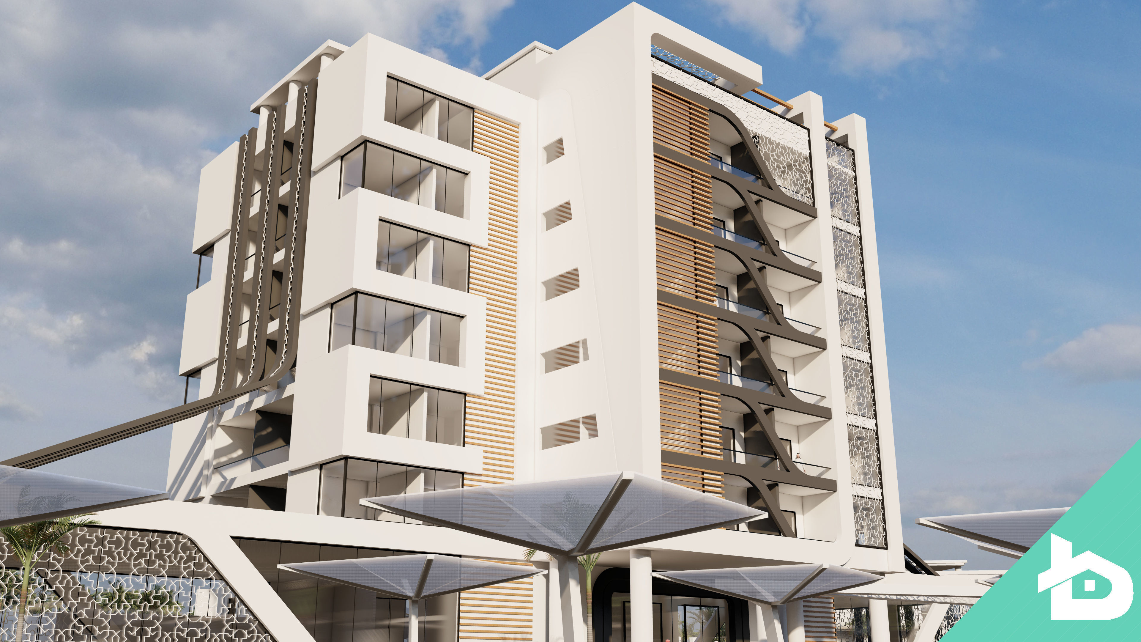 Hotel Complex 01 3D model_3
