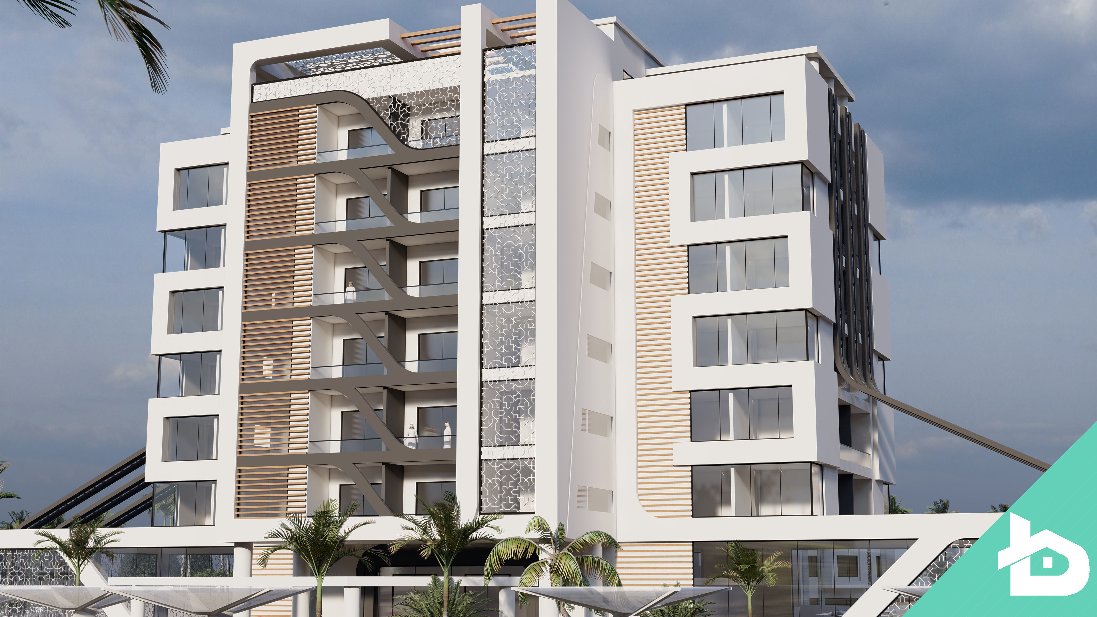 Hotel Complex 01 3D model_1