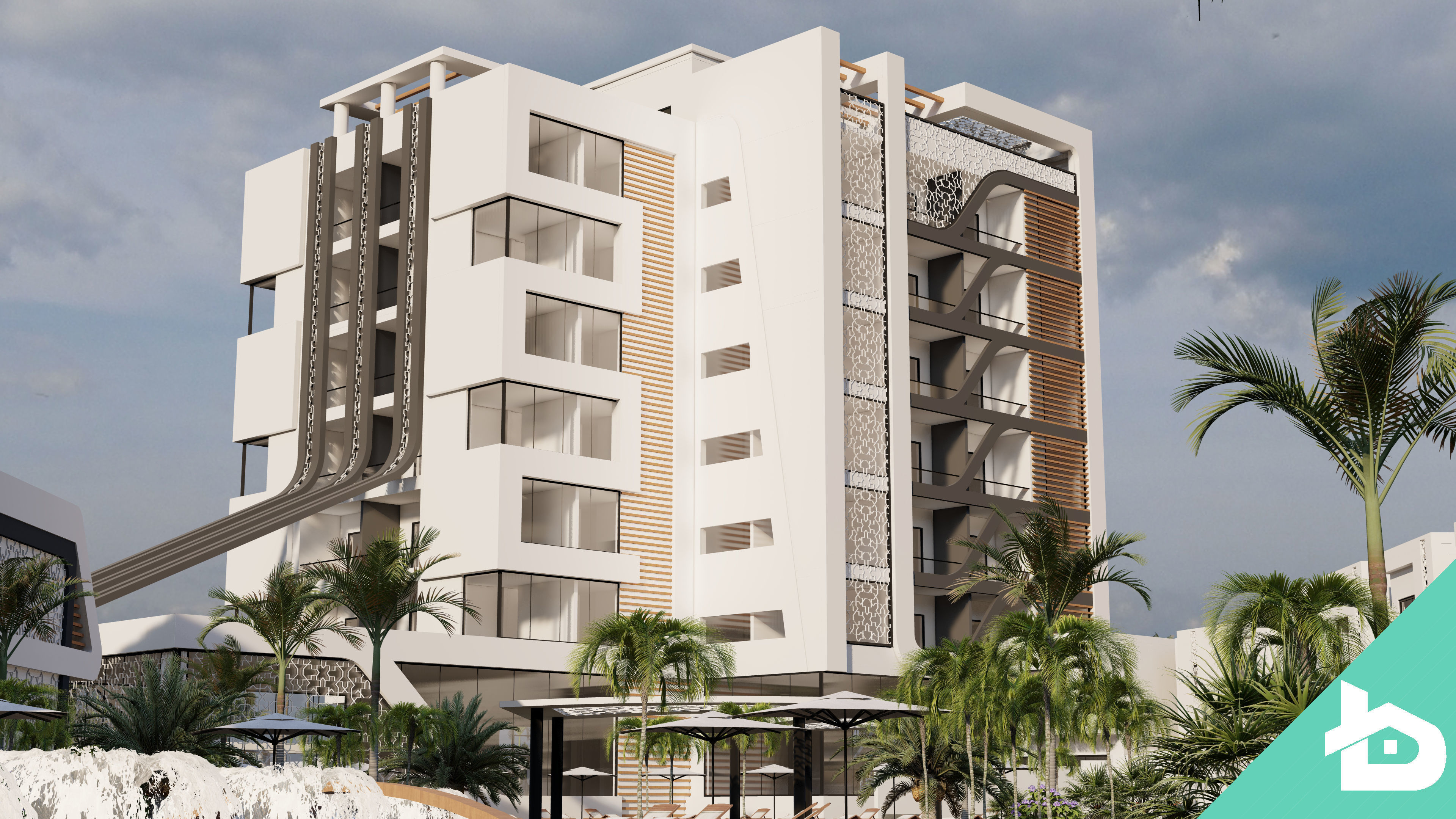 Hotel Complex 01 3D model_10