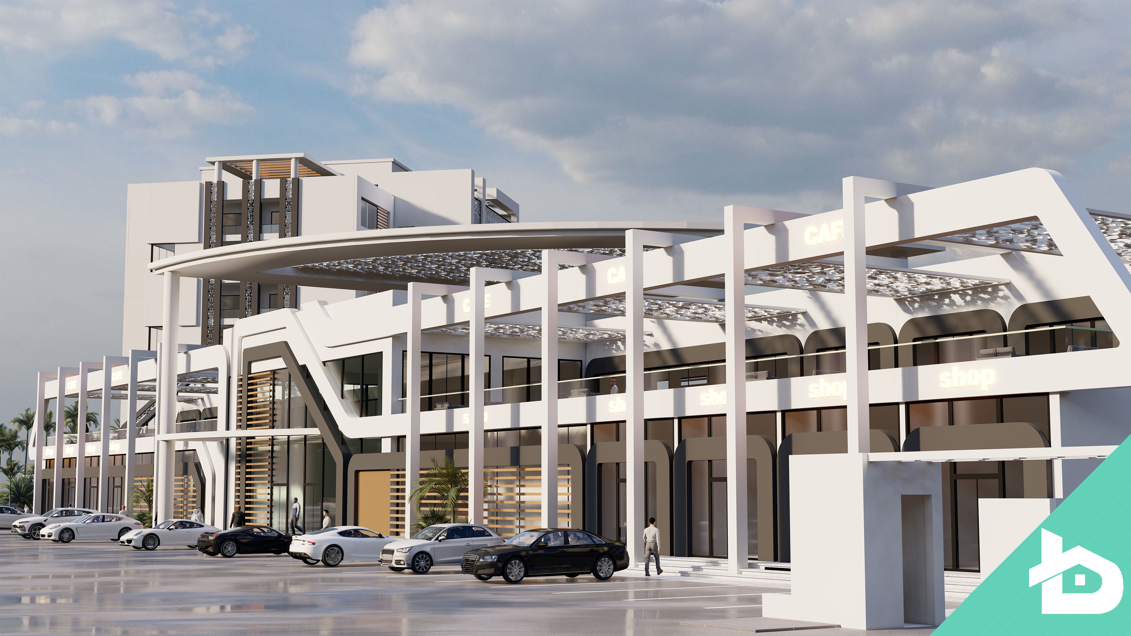 Hotel Complex 01 3D model_2