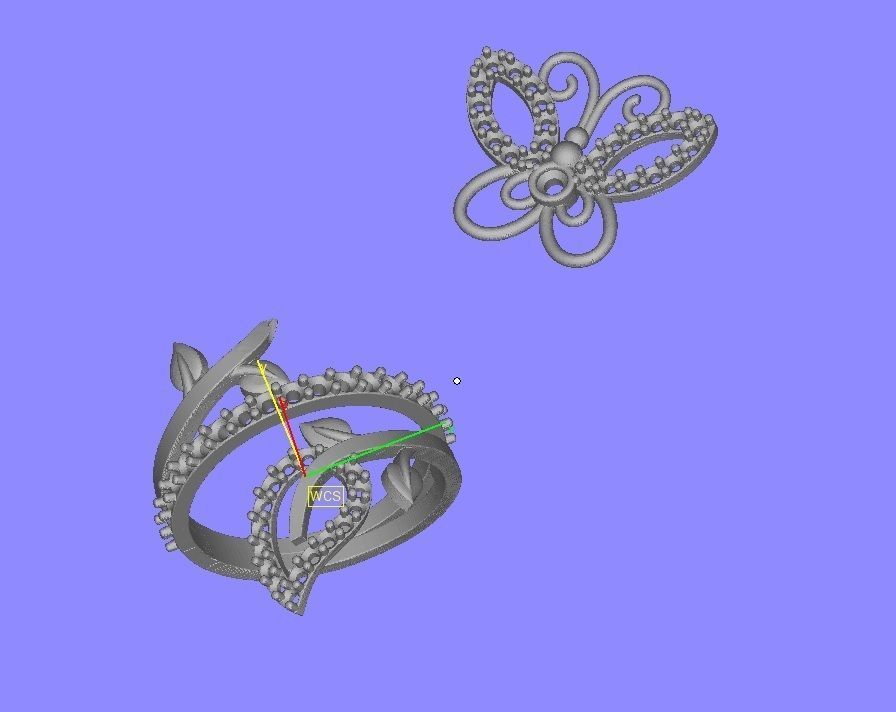 Bufferfly Ring  3D print model_9