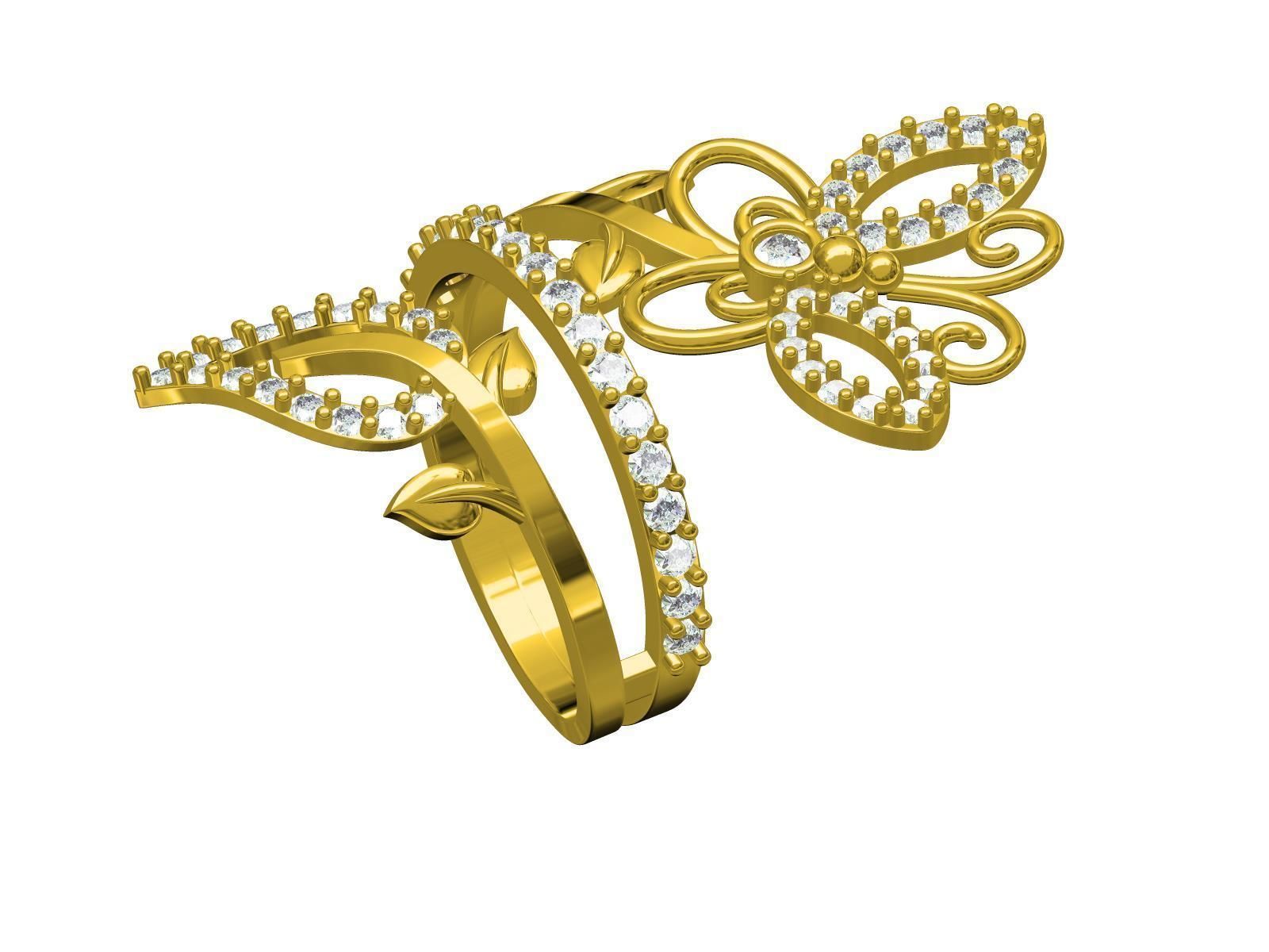 Bufferfly Ring  3D print model_3