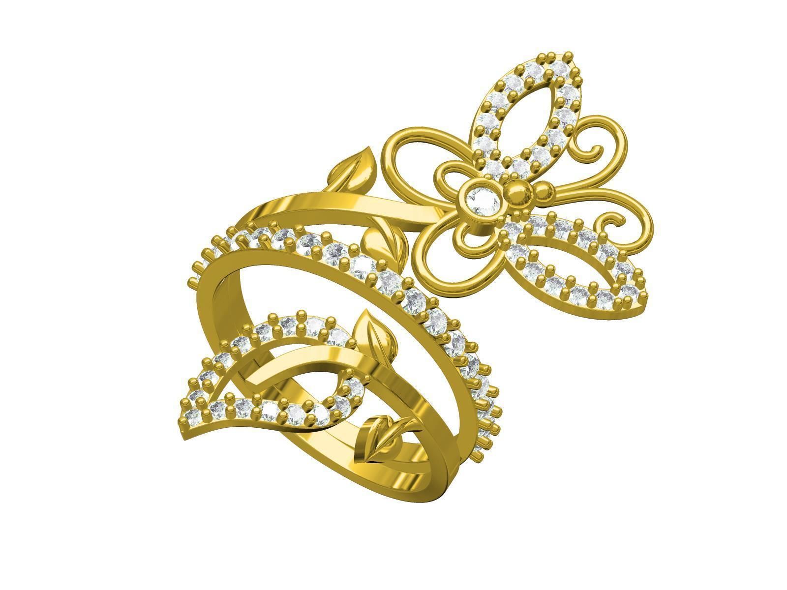 Bufferfly Ring  3D print model_2