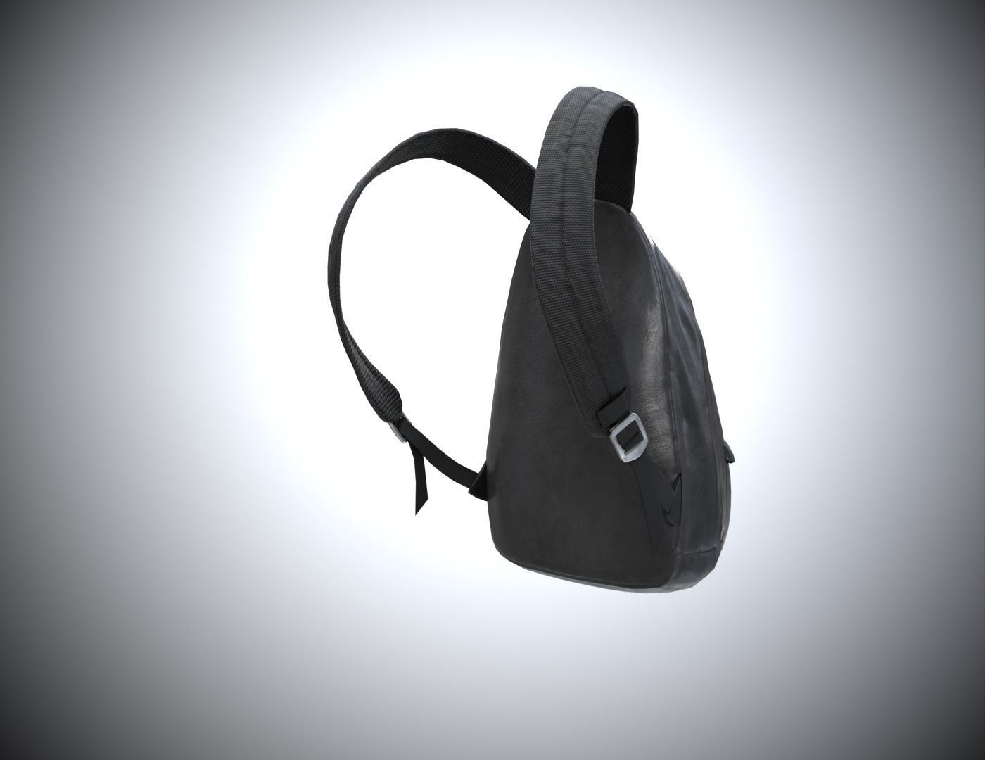 Backpack leather Low-poly 3D model_5