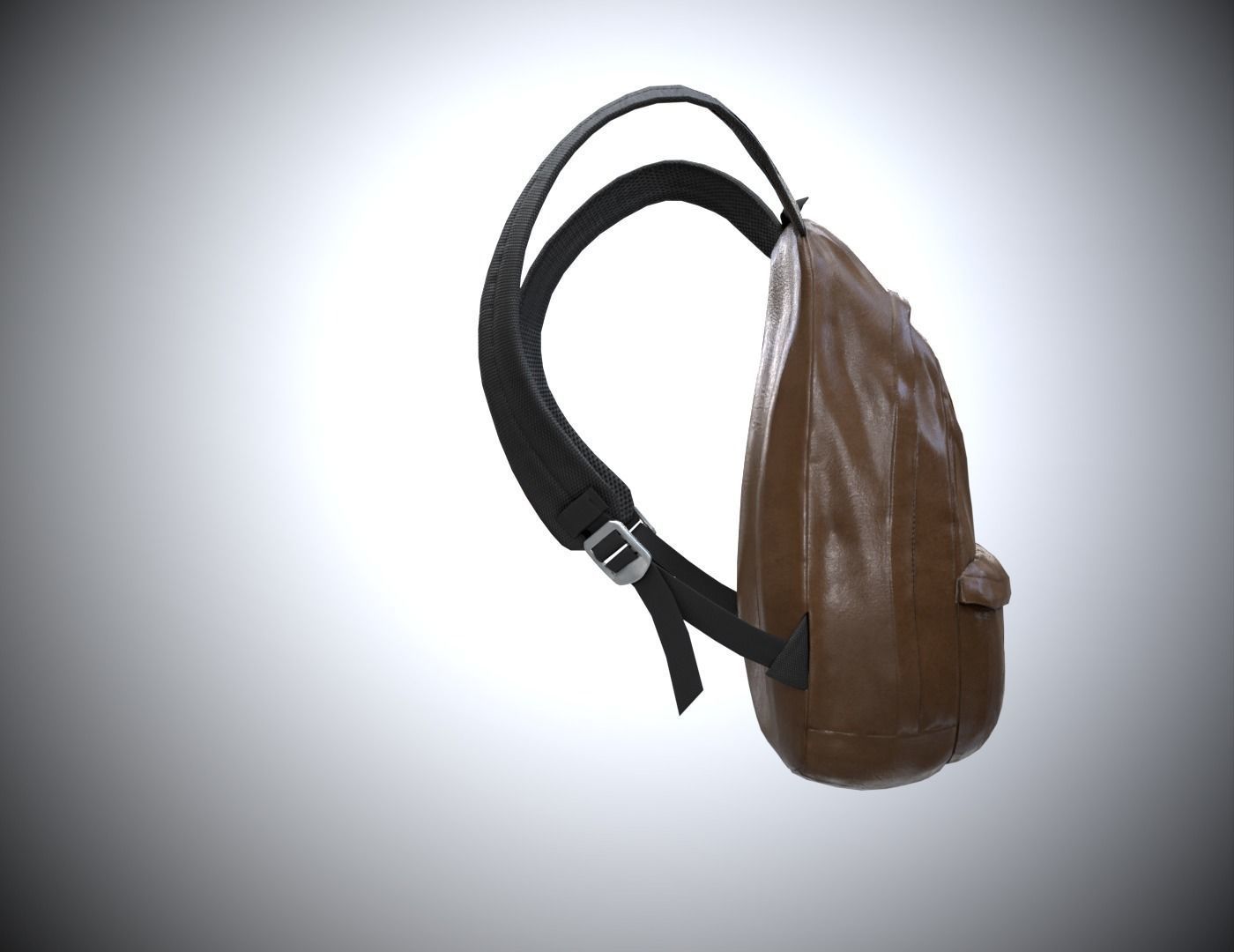 Backpack leather Low-poly 3D model_12
