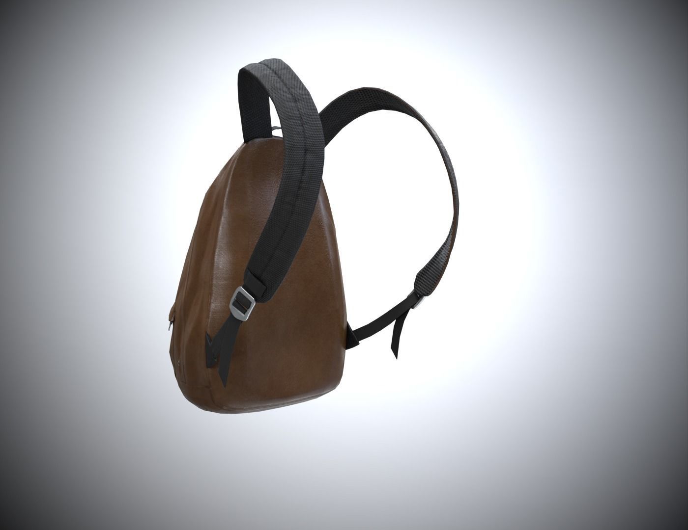 Backpack leather Low-poly 3D model_10