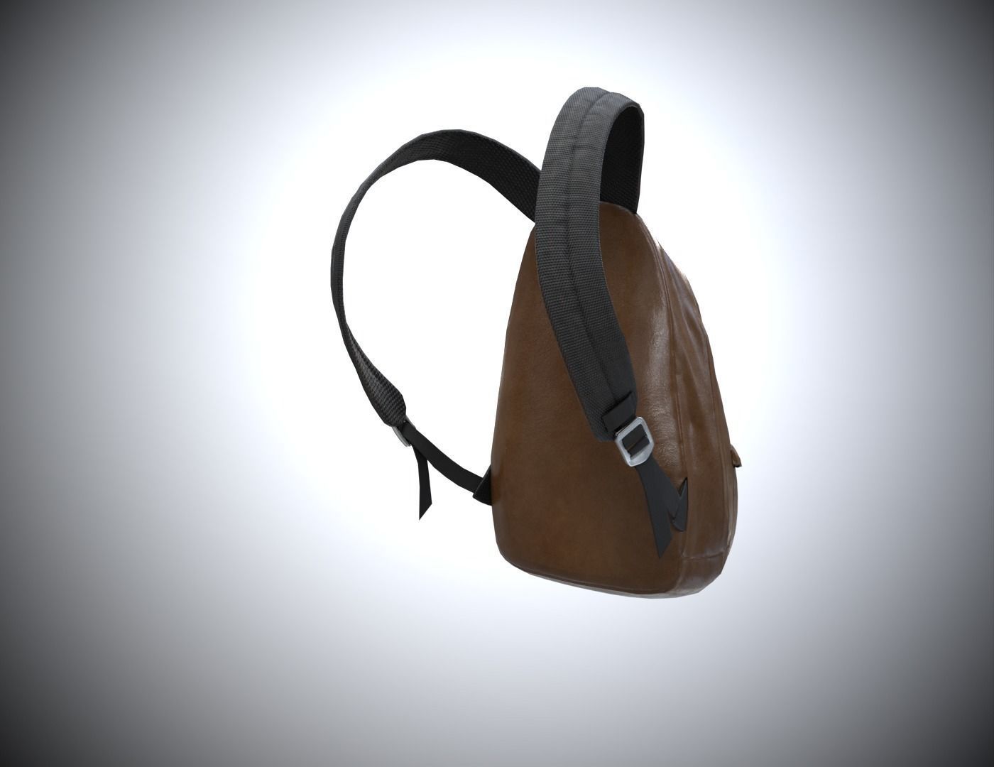 Backpack leather Low-poly 3D model_11